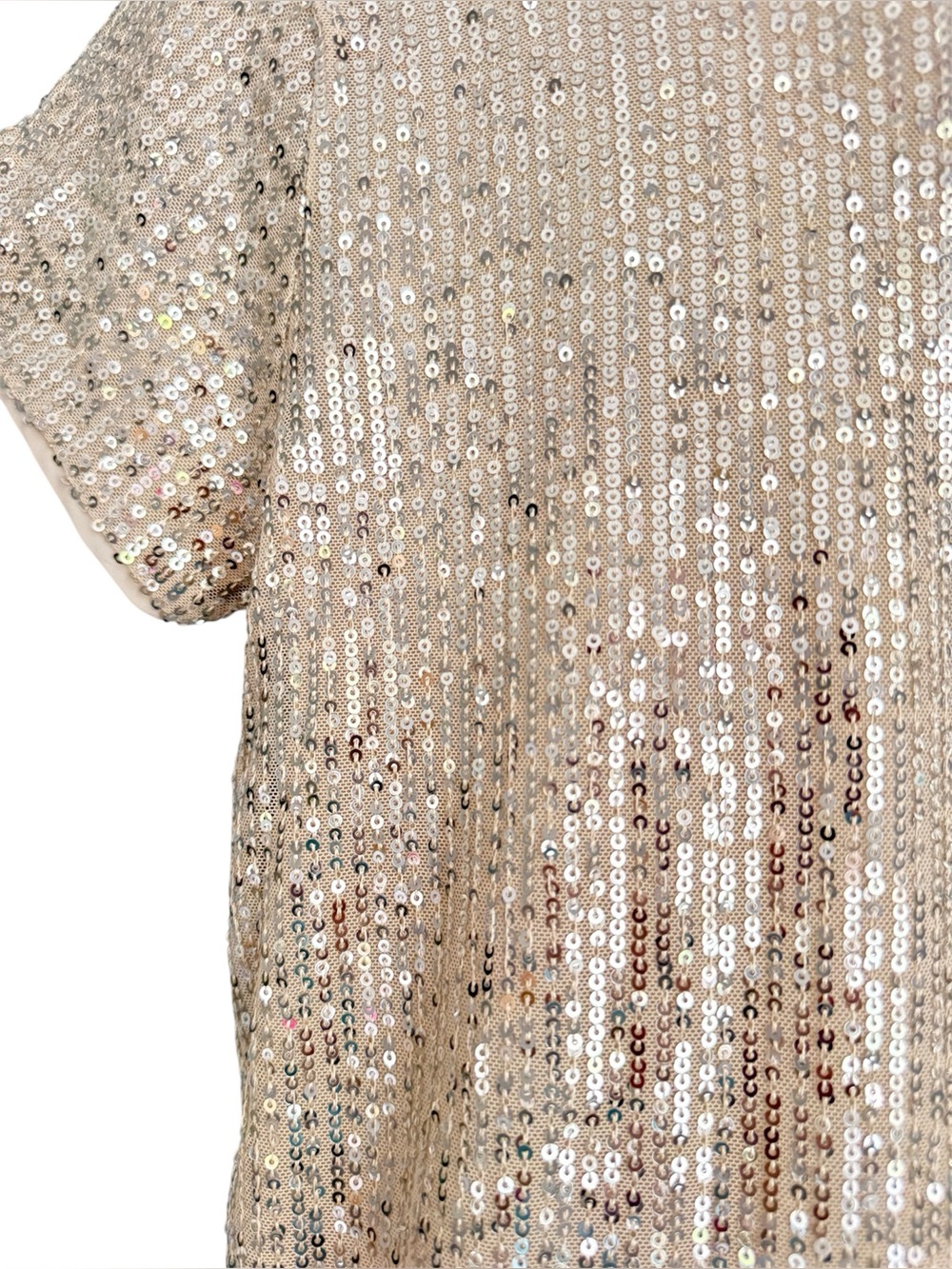 Sequin Short-Sleeve Top - light Gold/Beige
Size Junior 14 - Picture 2 of 4